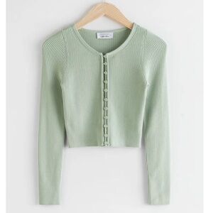 & Other Stories Ribbed Cropped Cardigan Top